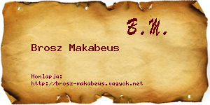 Brosz Makabeus névjegykártya